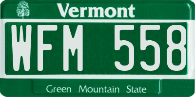 VT license plate WFM558