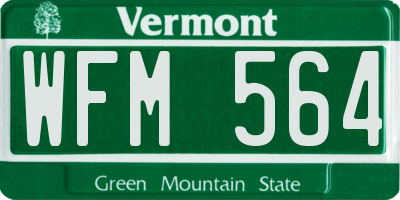 VT license plate WFM564