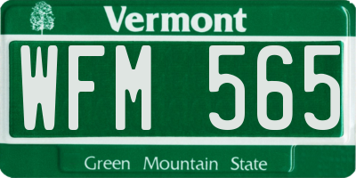 VT license plate WFM565