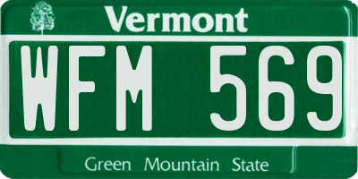 VT license plate WFM569