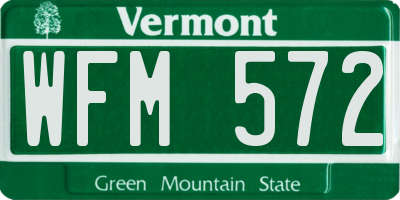 VT license plate WFM572