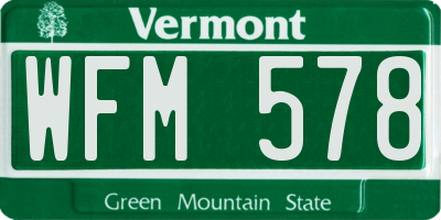 VT license plate WFM578