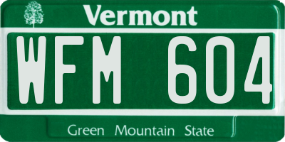 VT license plate WFM604