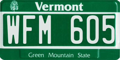 VT license plate WFM605
