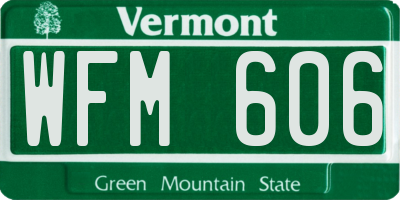 VT license plate WFM606