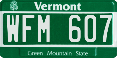 VT license plate WFM607