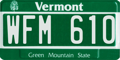 VT license plate WFM610