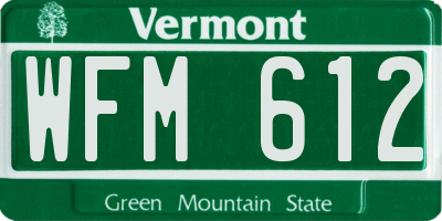 VT license plate WFM612