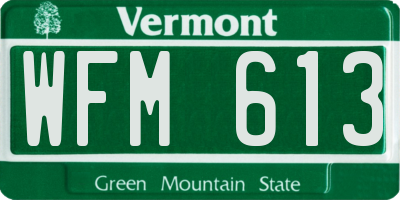 VT license plate WFM613