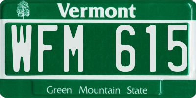 VT license plate WFM615