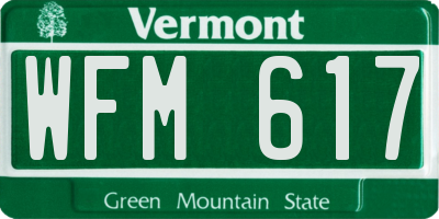 VT license plate WFM617