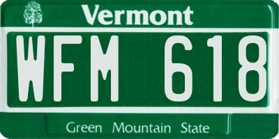 VT license plate WFM618