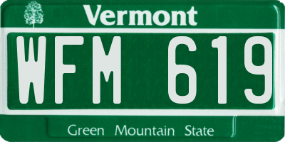 VT license plate WFM619