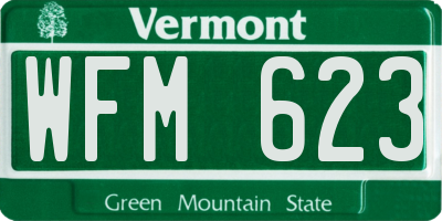 VT license plate WFM623