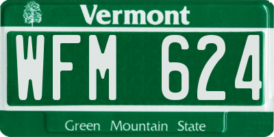 VT license plate WFM624