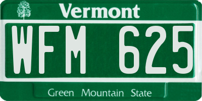 VT license plate WFM625