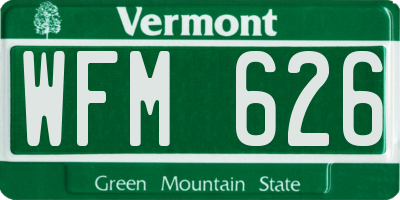 VT license plate WFM626