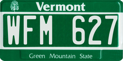 VT license plate WFM627