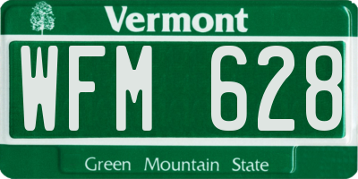 VT license plate WFM628