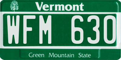 VT license plate WFM630