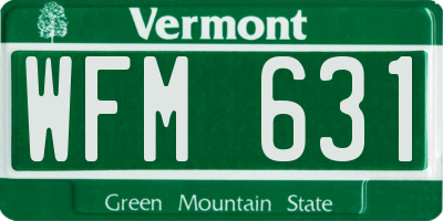 VT license plate WFM631