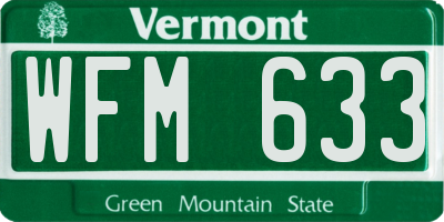 VT license plate WFM633