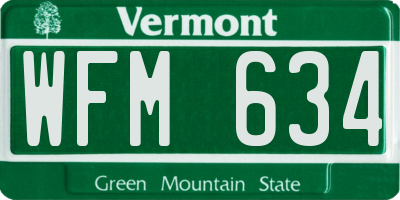 VT license plate WFM634