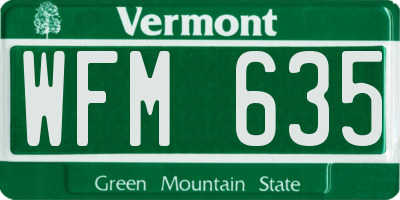 VT license plate WFM635