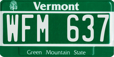 VT license plate WFM637