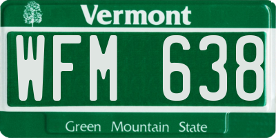 VT license plate WFM638
