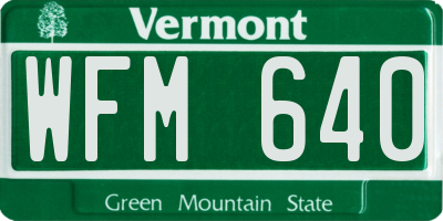 VT license plate WFM640