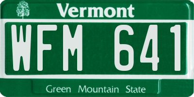 VT license plate WFM641
