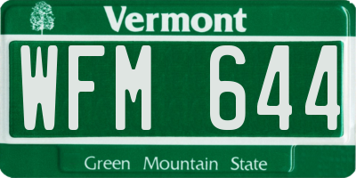 VT license plate WFM644