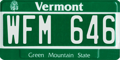 VT license plate WFM646