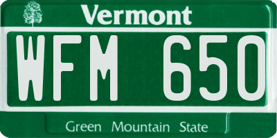 VT license plate WFM650
