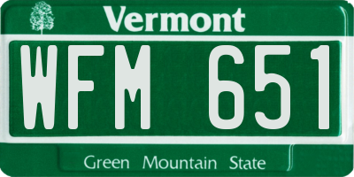 VT license plate WFM651