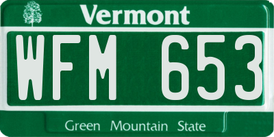 VT license plate WFM653