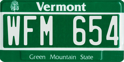 VT license plate WFM654