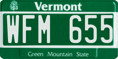VT license plate WFM655