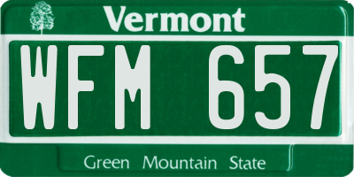 VT license plate WFM657