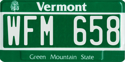 VT license plate WFM658