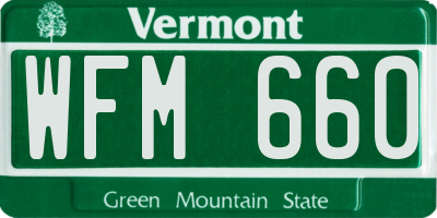 VT license plate WFM660