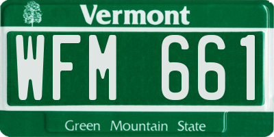 VT license plate WFM661