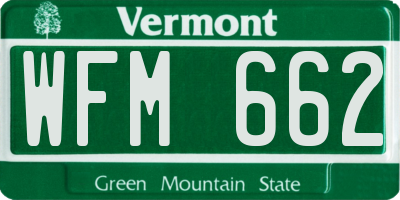 VT license plate WFM662