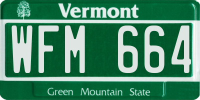 VT license plate WFM664