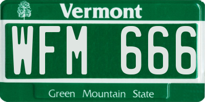 VT license plate WFM666