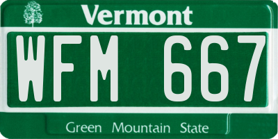 VT license plate WFM667