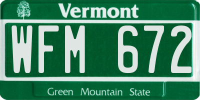 VT license plate WFM672
