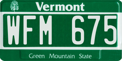 VT license plate WFM675