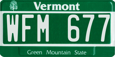VT license plate WFM677